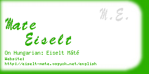 mate eiselt business card