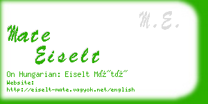 mate eiselt business card
